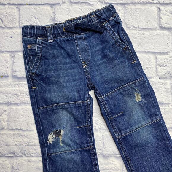 RUUM Elastic Waist, Distressed Pull On Jeans - Picture 2 of 7